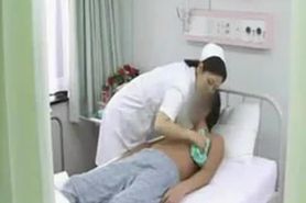 Japanese Nurse Sneaky Handjob