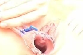 Britney's Pussy Stretched Wide by Speculum!