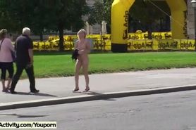Hot public nudity with cute girl lucie
