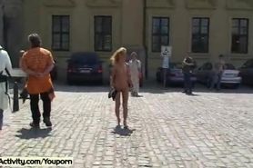 public nudity with hot blonde girl