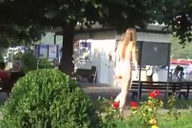 public nudity with sweet hot blonde girl