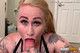 Blonde MILF Gives Perfect Blowjob and Cum in Mouth