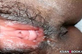 Hairy Asian Pussy Close up Fingering