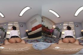 VR BANGERS Ebony Slut Cheating On Husband At Work VR Porn