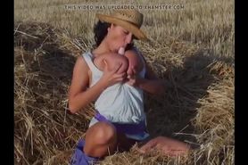 Mega Tits Euro Girl Wanks Herself Off With Toy In Open Field