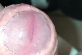 Jacking my fat wet uncut dick to foot mistress feet with cum