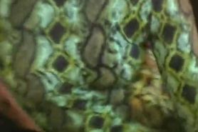 Pornstar in snake spandex dress