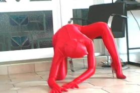 Cynthia in fullbody red catsuit