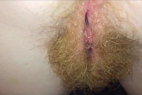Redhead hairy Wifes Slow motion creampie