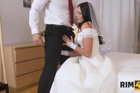 RIM4K. Happy chick lures groom into sex during which she licks his ass