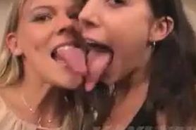 Kim and kaylynn long tongue kissing and sucking
