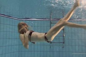 Underwatershow presents girl Nastya in the pool