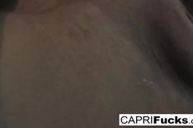 Capri Cavanni plays with her wet pussy
