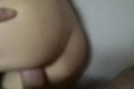 My stepbrother fuck me while I'm in bed, cum on my ass