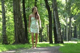 Lusty Teen Lucy G Flashing Her Young Natural Boobs Outside In A Park!