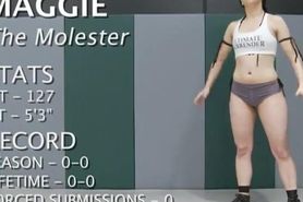 Girl-on-girl wrestling! Loser eats pussy.