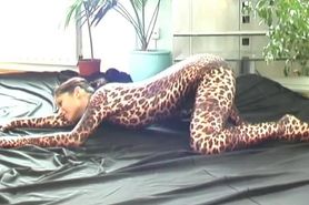Sweet Susi in leopard catsuit