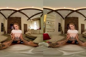 Facial For Tattooed Blonde