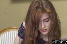 This cute redhead wants you to watch her get naked and horny