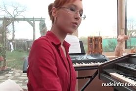 French redhead school girl rough sodomized and jizzed on ass
