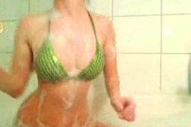 Hot Camgirl CWH Brunette Shower Bath Scene