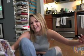 Coco Lovelock jerks off Mr. POV in this point of view hand job video called The Sluttiest Babysitter!