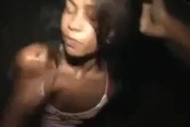 Sexy Brazilian Girl Deepthroats Black Shaft