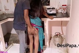 Indian Bhabhi With Her Husband In Kitchen Fucking In Doggystyle