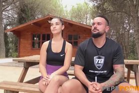 Hot couple and their OUTDOOR THREESOME: They love trying hardcore experiences!