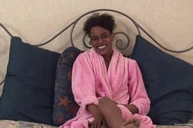 Amateur black girl makes her first ever video