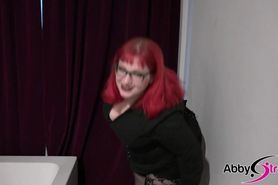 German Goth BBW Abby Strange: First time pissing on camera