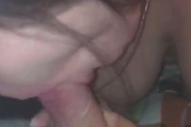 Thick White Wife Sucking Dick To The End