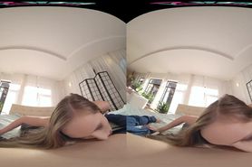 Busty blonde rides your hard dick in virtual reality POV