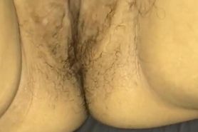 Wife with a hairy pussy getting ready
