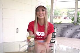 Tiny Blonde Daisy Lavoy Brings Daddy Something to Drink