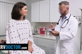 Horny Doctor Strips Down Cute Patient Dharma Jones And Makes Her Gagg On His Cock - Perv Doctor
