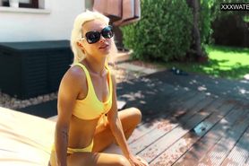 Very hot girl in yellow bikini Zazie