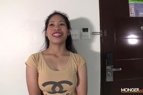 Cute Filipina girl interviewed for a maid job then sucks her future bosses dick