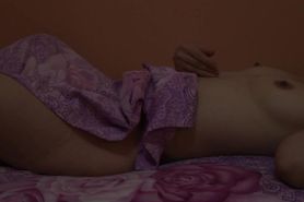 Sexy skinny girl Woke Up Horny Morning Tease And Loudly Cum POV View