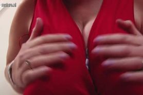 British mature lady shows her big boobs and masturbates