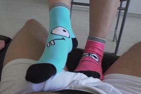 Stepsis Does Sockjob With Stepbrother For The First Time.