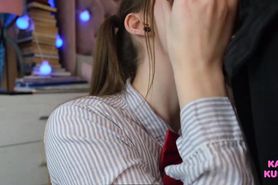 Schoolgirl Blowjob Finish CUM ON TONGUE Student Giving Head Cumshot In Classroom - Kate Kuray