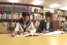 Asian  Seduces Teacher in Library