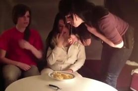 Spanish Girls Spitting Chips