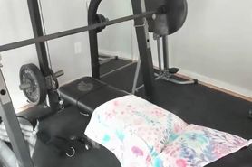 Home gym masturbation and squirt