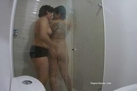 Two hot babes fucking in the shower