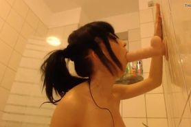 Big Tit Girl Stuffs Herself With Large Dildo In The Shower