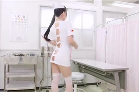 Big natural boobs Japanese nurse Hitomi Tanaka fucks herself