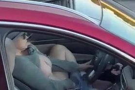 Woman caught Masturbating in his car