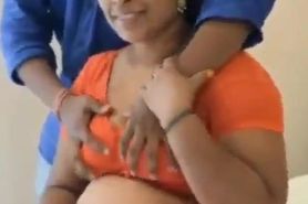 Aunty showing tits